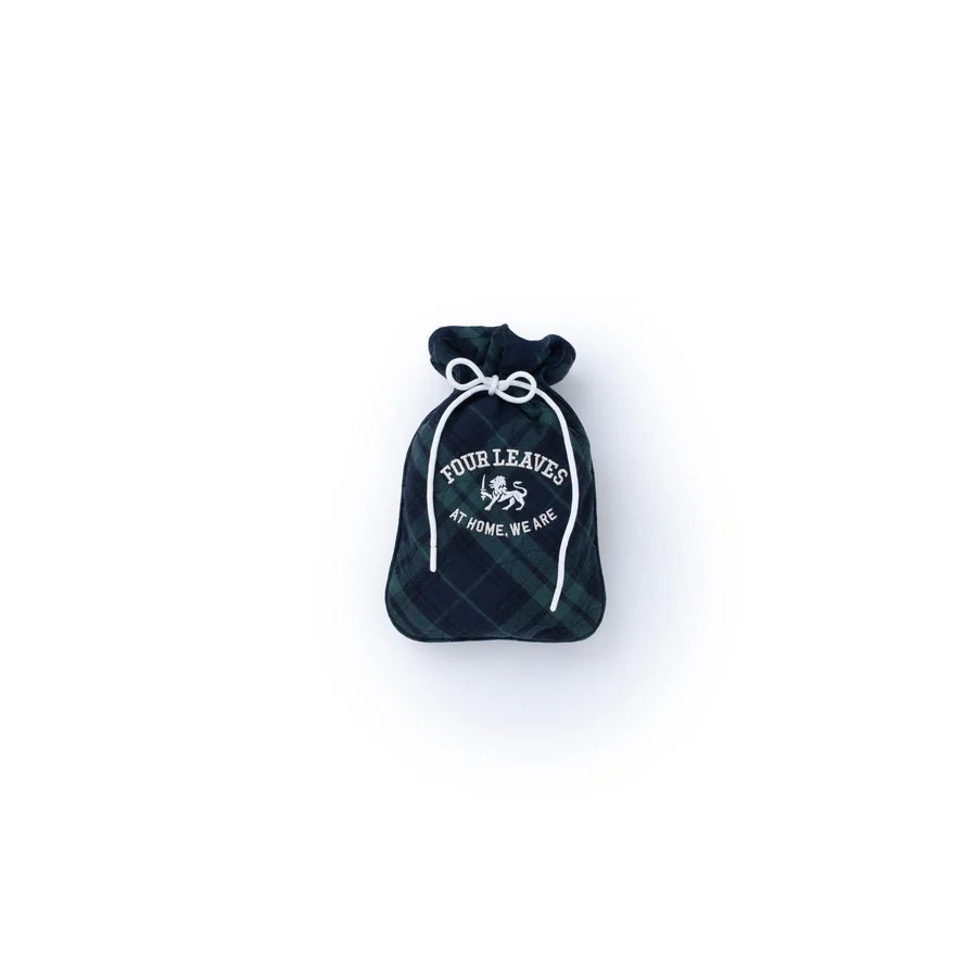 Checked flannel quilted hot water bottle cover