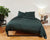 Namal Uyana percale duvet cover set (dark green with pink leaves) - Four Leaves