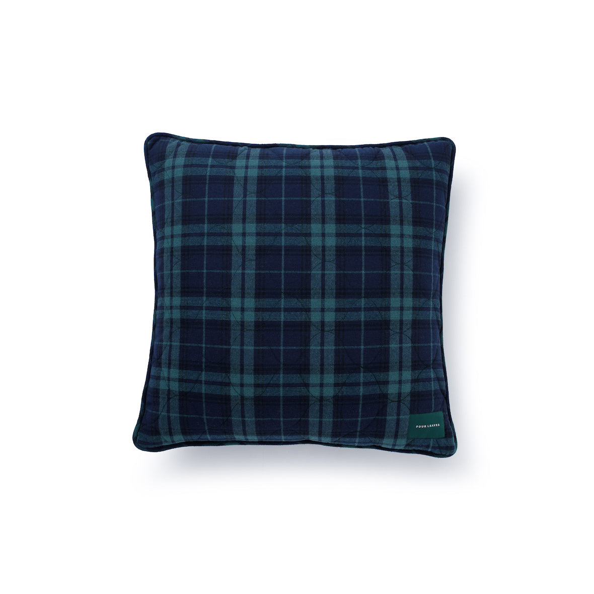 Checked flannel quilted decorative pillow - Four Leaves